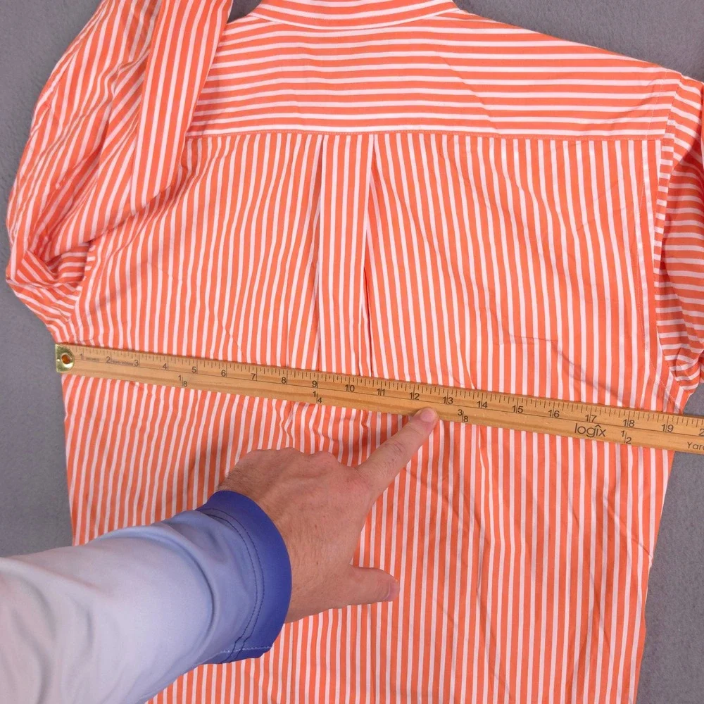 Ralph Lauren Orange & White Striped Button-Down Shirt
